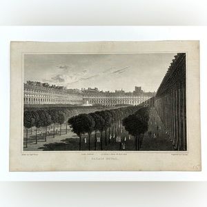 Antique Engraving “PALAIS ROYAL” by S. Lacey after Capt. Batty